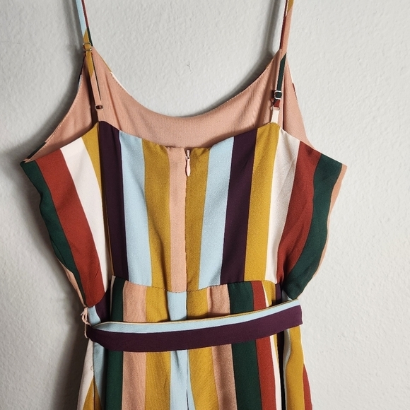 Lily Black Womens Multicolor Stripe Cropped Wide Leg Jumpsuit-Size S - Picture 6 of 8